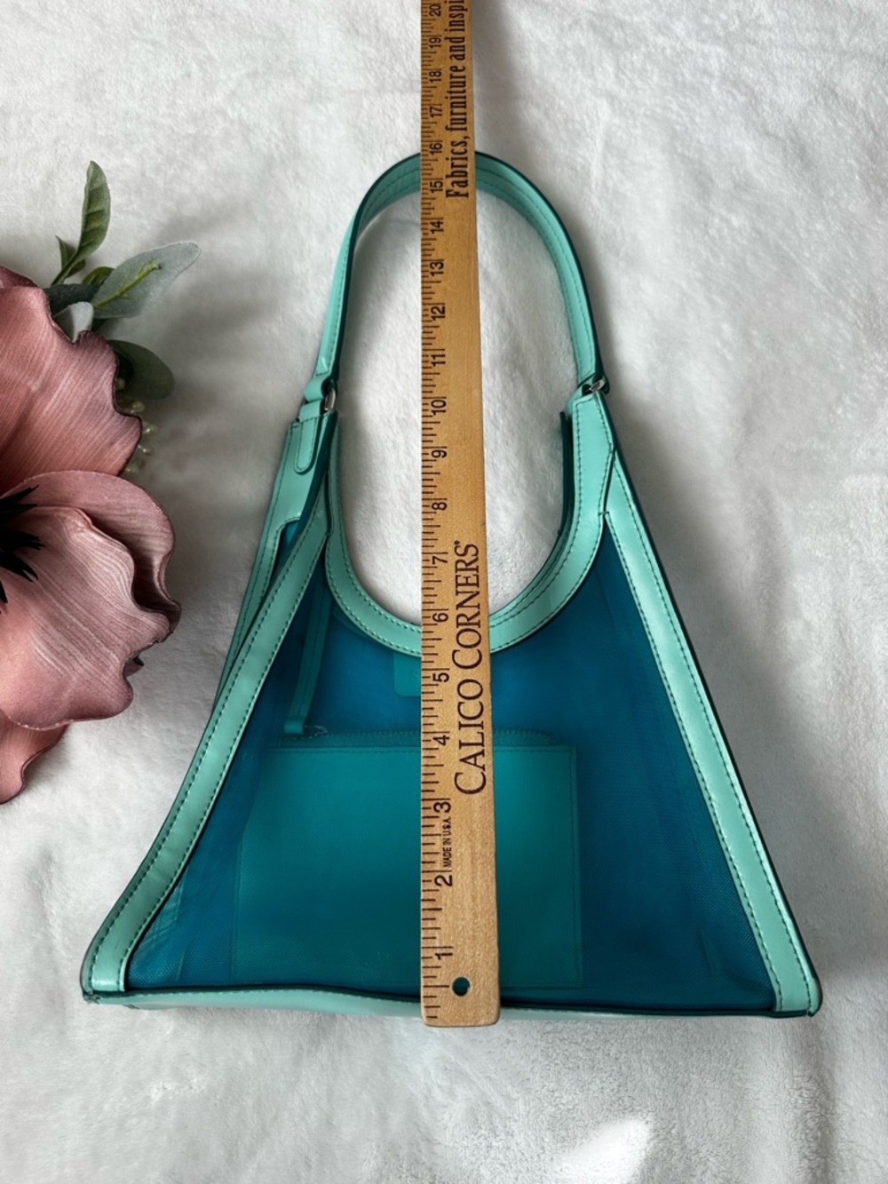 Staud Blue Marine Green Mesh Rey Bag - Picture 12 of 16